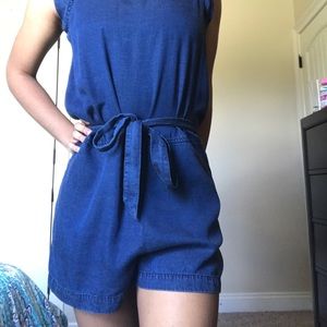Gorgeous blue romper with back pockets